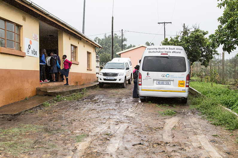 Outside VIBE youth clinic at Otimati. 